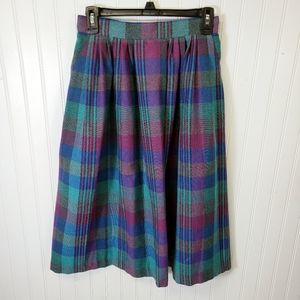 Vintage Sag Harbor Wool Blend Plaid Skirt